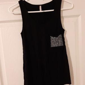 Black tank with blingy pocket